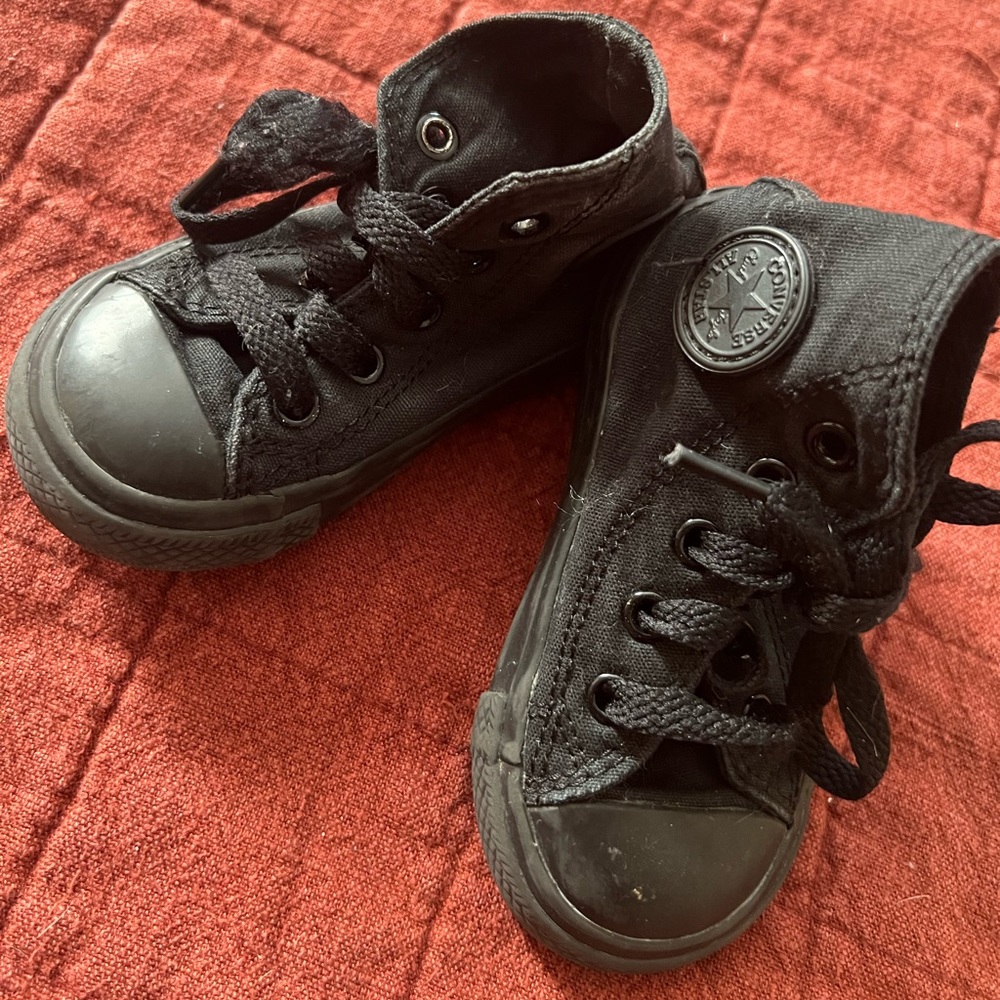 Black Converse Allstar High Tops toddler 5